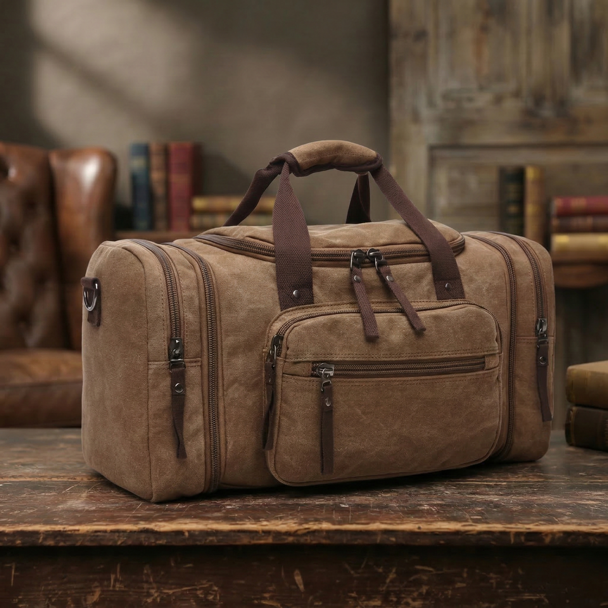 Canvas Travel Duffel Bag Canvas Weekend Bag Casual Carry On Bag For Men And Women