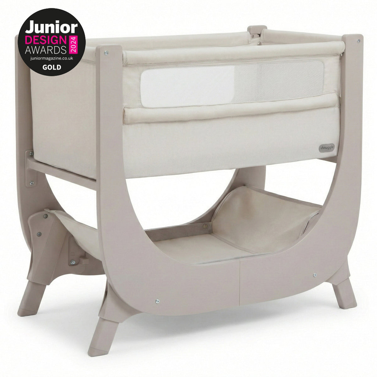 Shnuggle Air Lite Bedside Bassinet | Infant Crib | Height Adjustable Baby Bed with Mattress