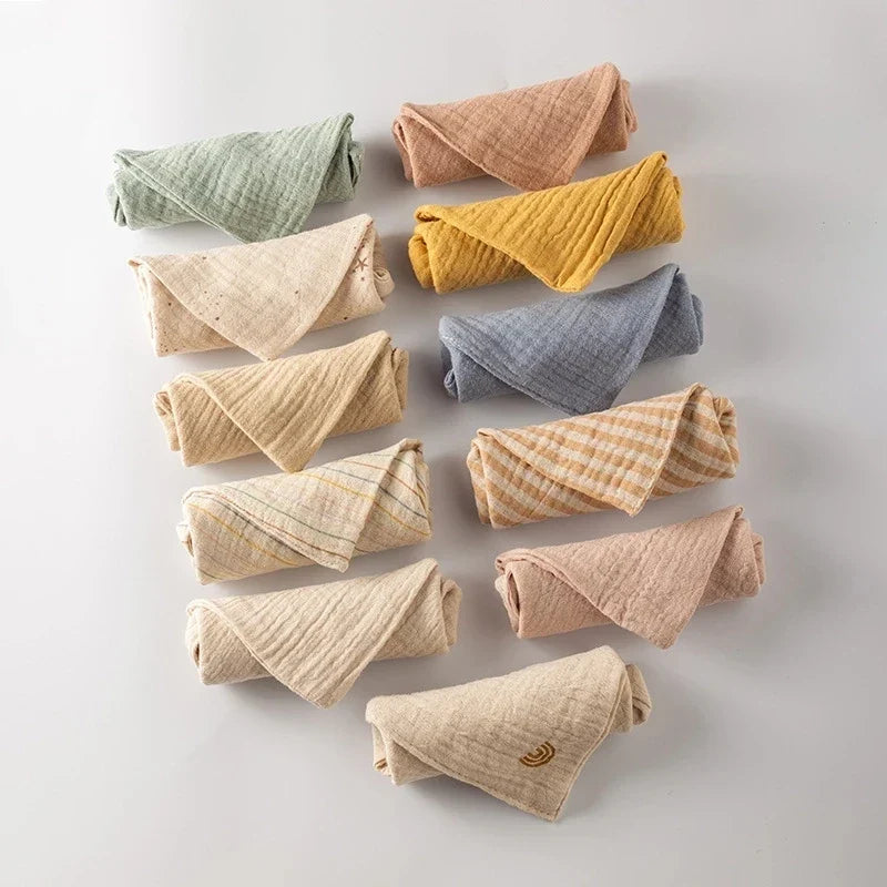 5-Pack Baby Muslin Washcloths – Soft Cotton Gauze Towels for Newborn Bath, Hand, and Face
