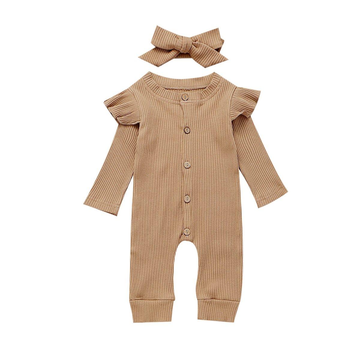 Baby Girl Boy Cotton Clothes Knitted Romper Jumpsuit With Bow In Classic Style For Girls Baby