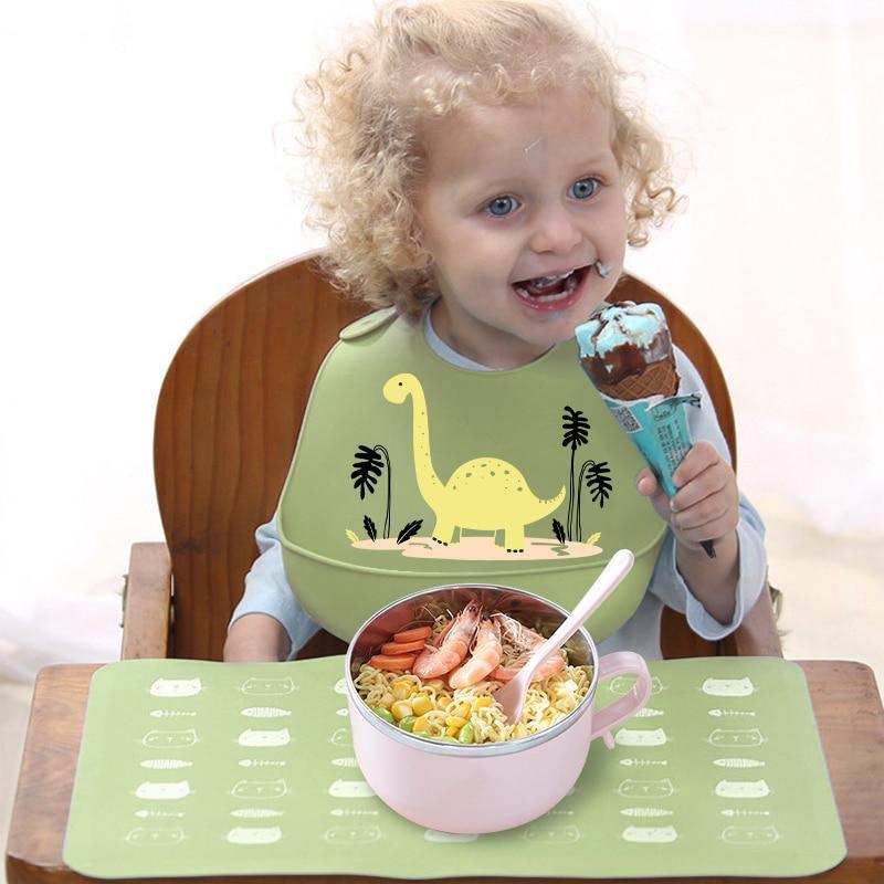 Adjustable Oil-proof  Food Grade Silicone Drool bib Soft And Comfortable Saliva Towel Lunch Baby Bib For Babies and Kids