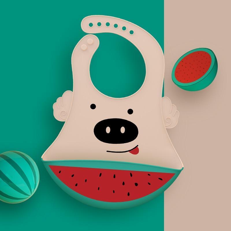 Adjustable Oil-proof  Food Grade Silicone Drool bib Soft And Comfortable Saliva Towel Lunch Baby Bib For Babies and Kids
