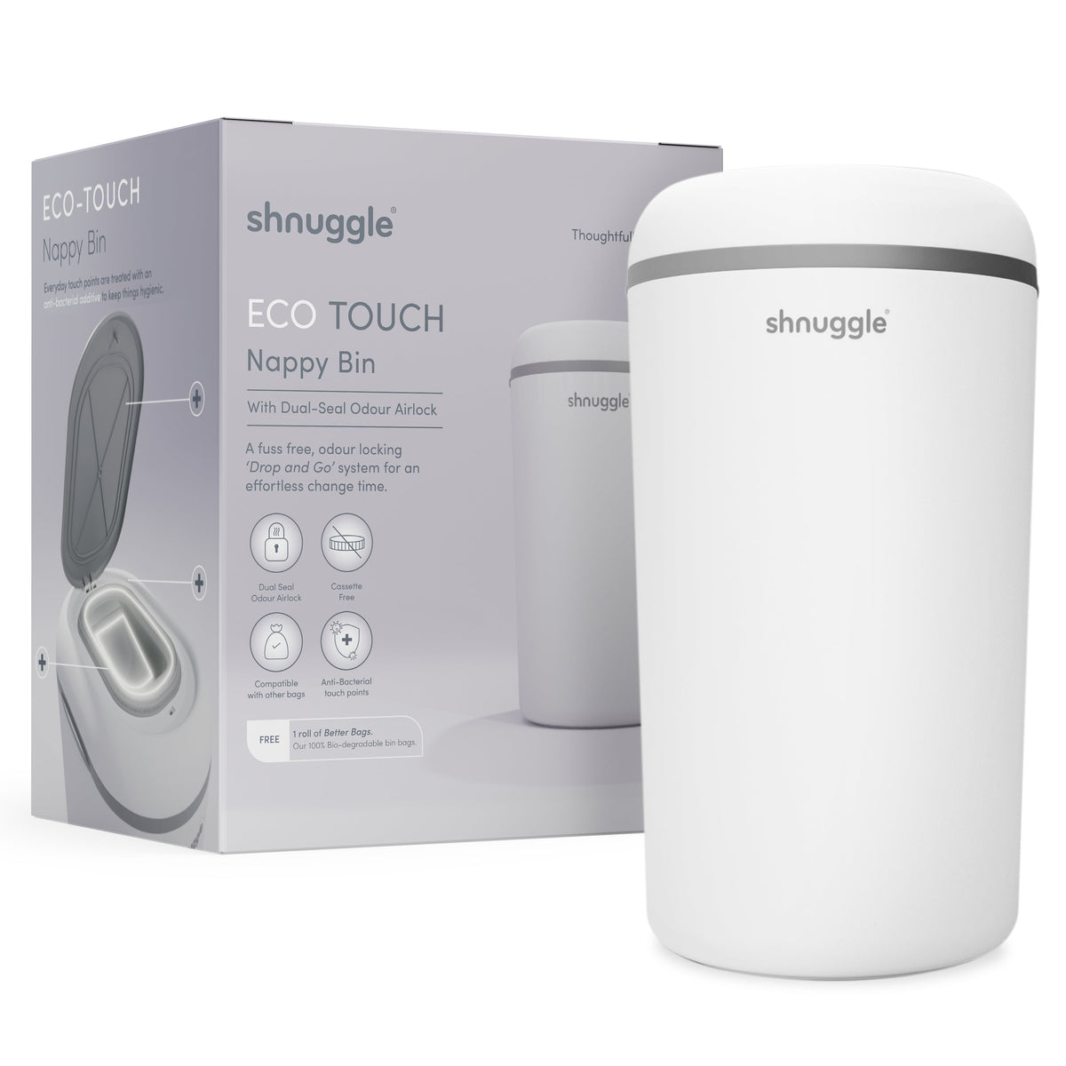 Shnuggle Eco-Touch Nappy Bin Diaper Pail