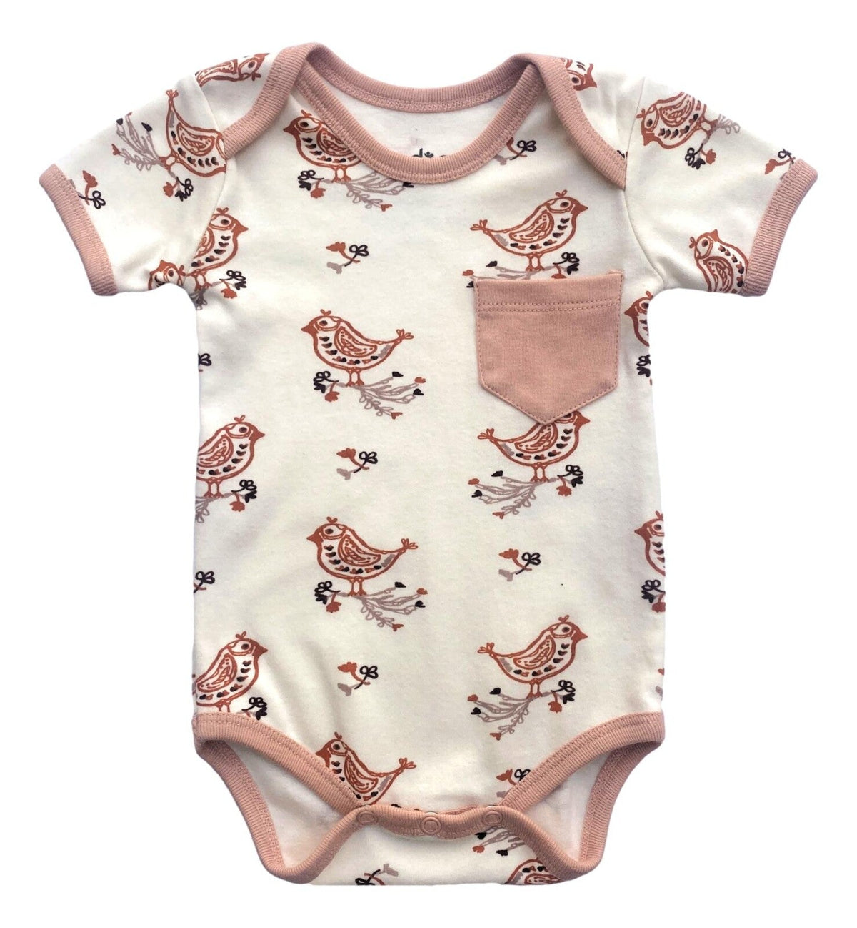 GOTS Certified Organic Cotton Short Sleeve Bodysuit - Celadon Quail