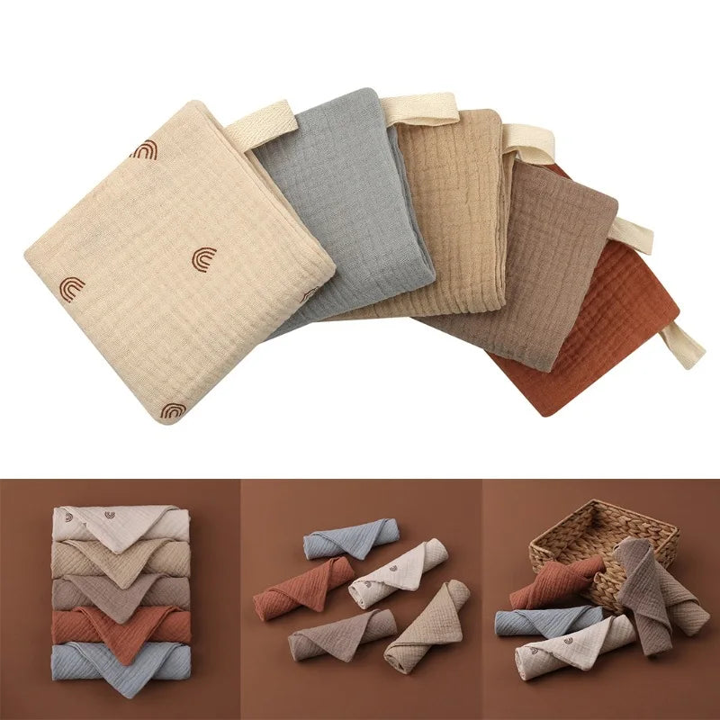 5-Pack Baby Muslin Washcloths – Soft Cotton Gauze Towels for Newborn Bath, Hand, and Face