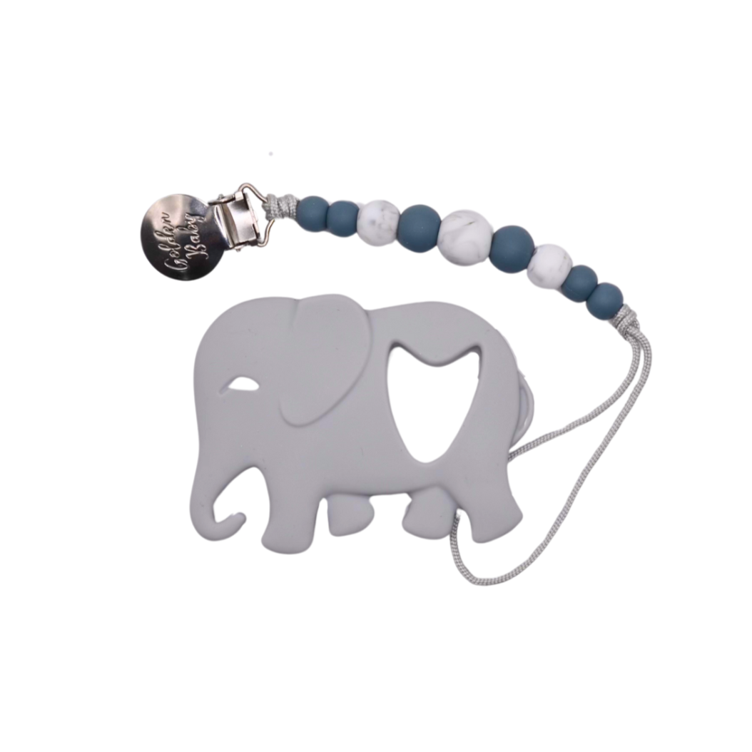Elephant Teether Set // Grey
