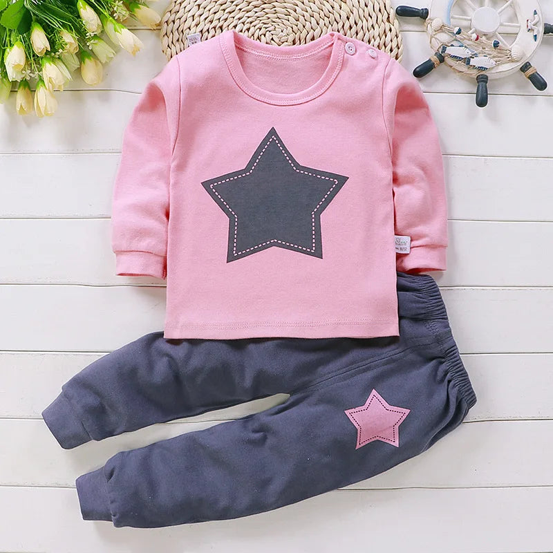 Cotton Baby Girl Clothing Set Spring Childrens Pajamas
