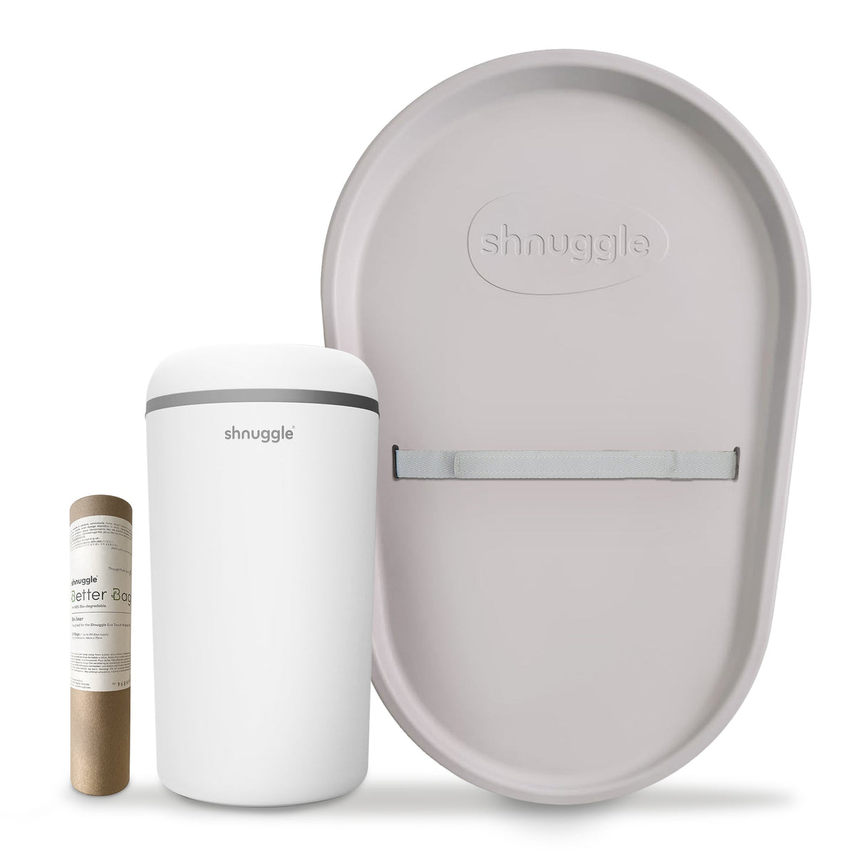 Changing Essentials Kit: Shnuggle Changing Mat + Diaper Pail + Better Bag Liners (90 Day Supply)