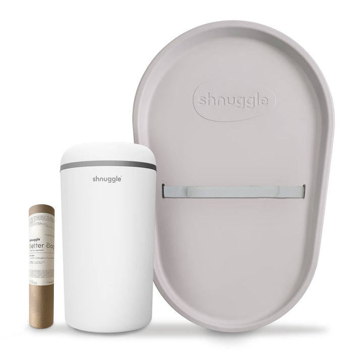 Changing Essentials Kit: Shnuggle Changing Mat + Diaper Pail + Better Bag Liners (90 Day Supply)