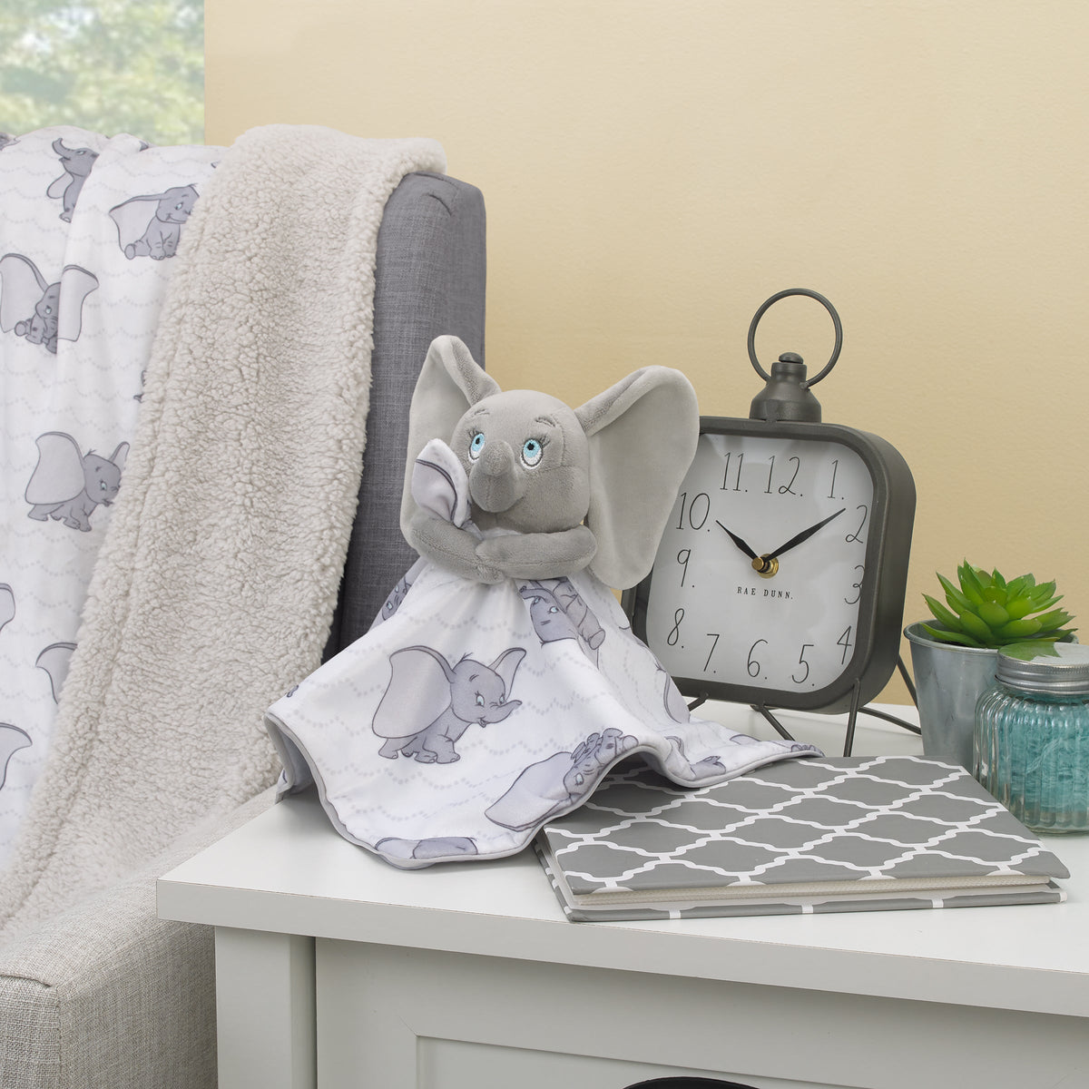 Dumbo White and Grey Lovey Security Blanket